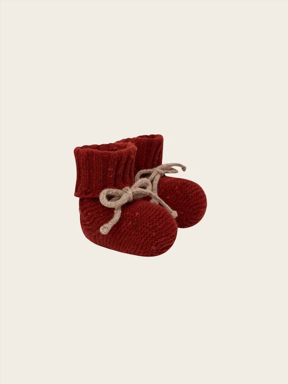 NEW ORGANIC ZOO girls baby booties in paprika